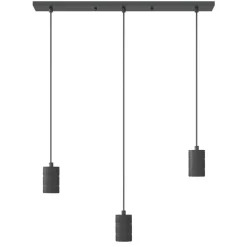 Straluma Calex multipendel 3-lichts balk E27 pendels zwart> Calex|Keukenverlichting