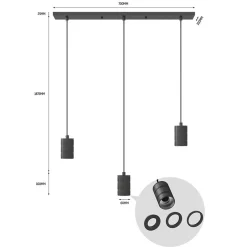 Straluma Calex multipendel 3-lichts balk E27 pendels zwart></noscript> Calex|Keukenverlichting