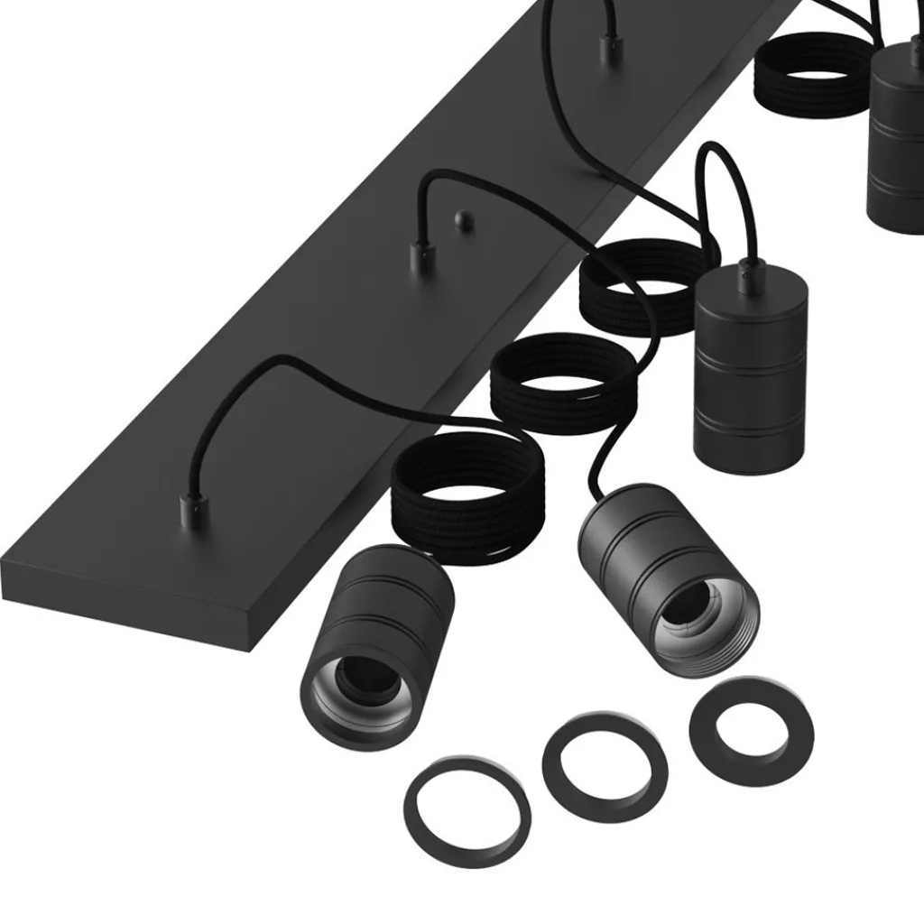 Straluma Calex multipendel plafondbalk 5-lichts E27 pendels zwart> Keukenverlichting|Eetkamerverlichting