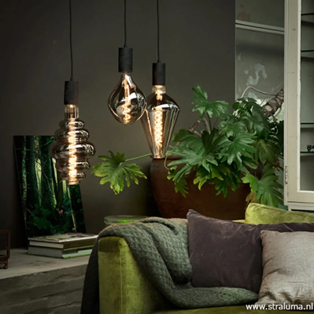 Straluma Calex Retro pendel 1.5m e27 zwart> Hanglampen|Calex