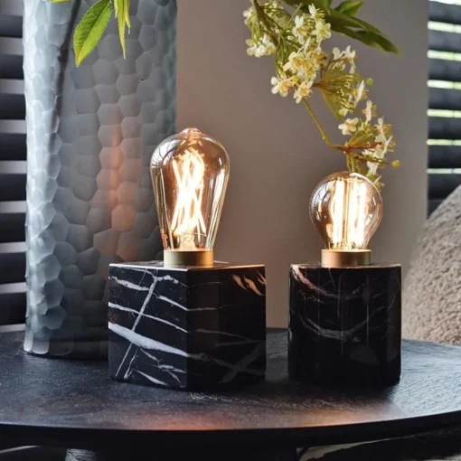 Straluma Calex tafelarmatuur rond marmer/goud> Tafellampen|Calex