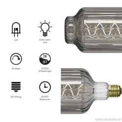 Straluma Calex XXL Lidingo lichtbron titanium 6W E27></noscript> Tienerkamerlampen|Eetkamerverlichting