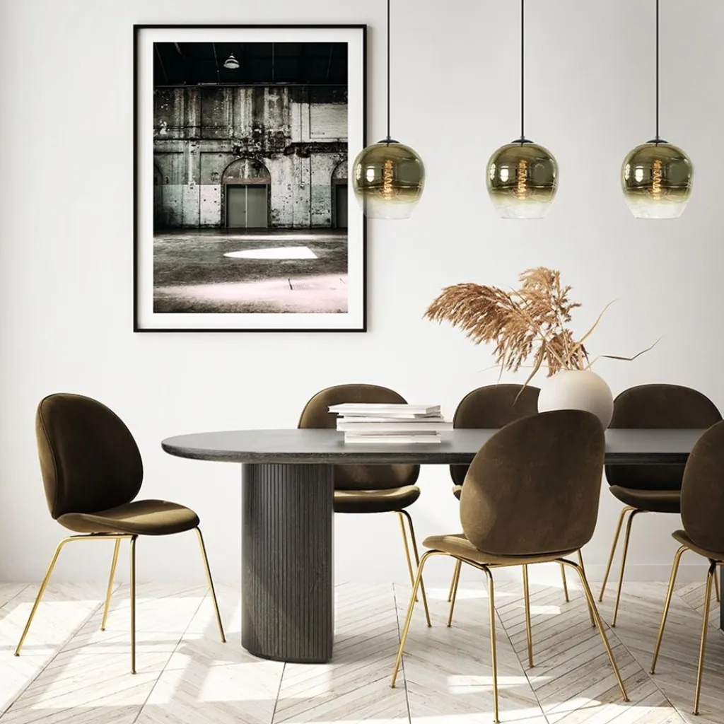 Straluma Chique hanglamp 3-lichts zwart met goud> Eettafellampen|Keukenverlichting