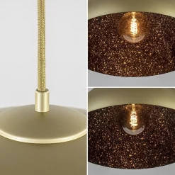 Straluma Chique hanglamp mat goud met zwarte binnenzijde></noscript> Eettafellampen|Keukenverlichting