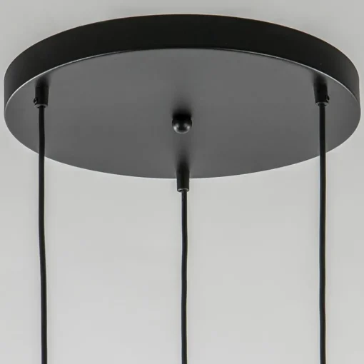 Straluma Chique 3-lichts hanglamp rond zwart-goud + opaal glas> Eettafellampen|Pendel Lampen