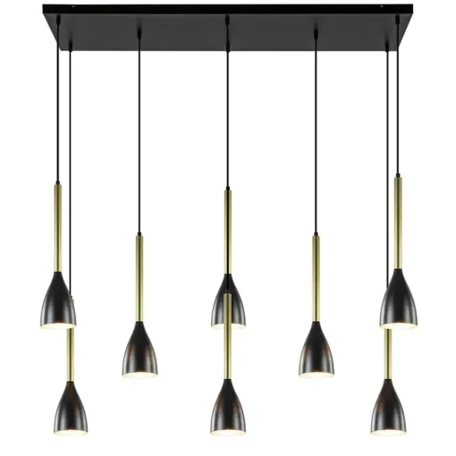 Straluma Chique 8-lichts hanglamp zwart met goud> Eettafellampen|Pendel Lampen
