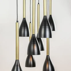 Straluma Chique 8-lichts hanglamp zwart met goud></noscript> Eettafellampen|Pendel Lampen