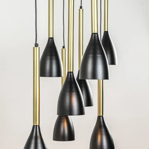 Straluma Chique 8-lichts hanglamp zwart met goud> Eettafellampen|Pendel Lampen