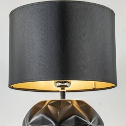 Straluma Chique tafellamp zwart met kap zwart/goud></noscript> Tafellampen|Schemerlampen