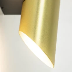 Straluma Chique wandlamp solid brass met zwart up+down></noscript> Wandlampen|Luxe Verlichting