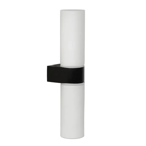 Straluma Cilinder badkamerlamp zwart met opaal glas IP44> Badkamerverlichting|Wandlampen