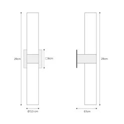 Straluma Cilinder badkamerlamp zwart met opaal glas IP44></noscript> Badkamerverlichting|Wandlampen