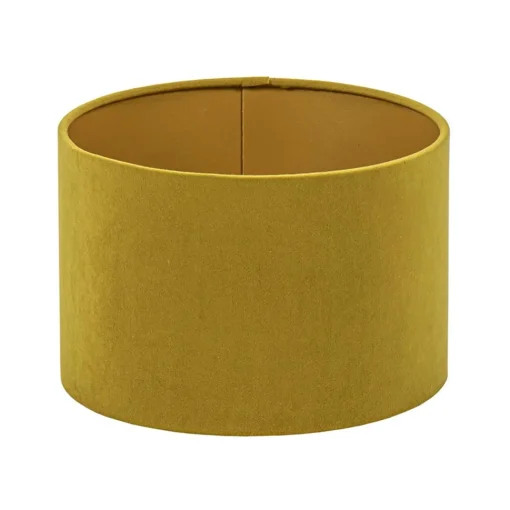 Straluma Cilinder kap fluweel oker geel met goud 25 cm> Tienerkamerlampen|Kinderkamerverlichting