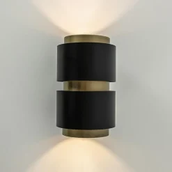 Straluma Cilinder wandlamp G9 mat zwart met goud></noscript> Woonkamerlampen|Slaapkamerlampen