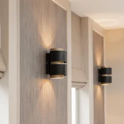 Straluma Cilinder wandlamp G9 mat zwart met goud></noscript> Woonkamerlampen|Slaapkamerlampen