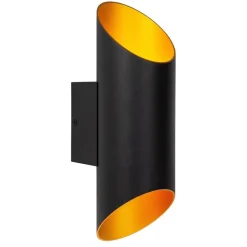 Straluma Cilinder wandlamp zwart goud up+down> Wandlampen|Design Verlichting