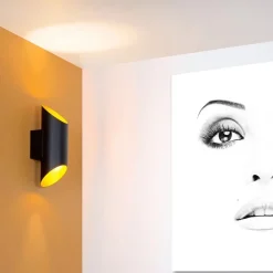 Straluma Cilinder wandlamp zwart goud up+down><noscript><img width=