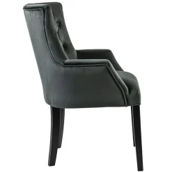 Straluma Comfortabele armstoel donker grijs met zwarte poot></noscript> Eetkamerstoelen
