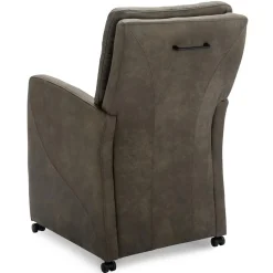 Straluma Comfortabele armstoel olijf groen met wieltjes en handgreep></noscript> Eetkamerstoelen