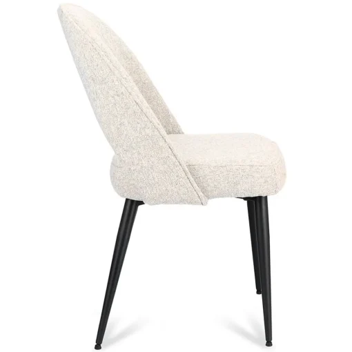 Straluma Comfortabele eetkamerstoel grijs met zwarte poot> Eetkamerstoelen