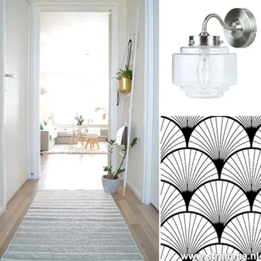 Straluma Deco wandlamp staal met helder glas> Woonkamerlampen|Slaapkamerlampen