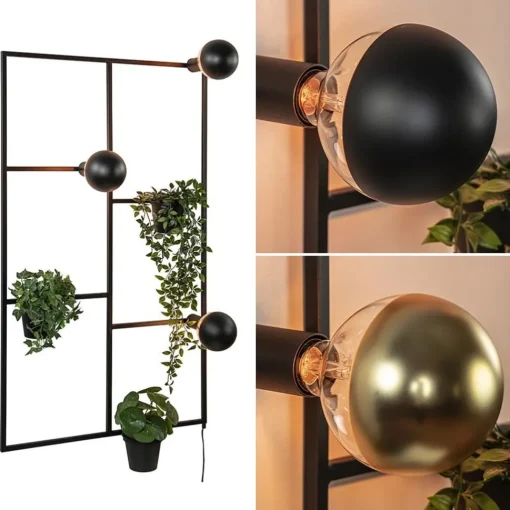 Straluma Decoratieve wandlamp zwart inclusief potten> Wandlampen|Botanische Verlichting