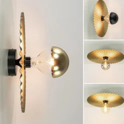 Straluma Decoratieve wand/plafondlamp goud met zwart></noscript> Plafondlampen|Wandlampen