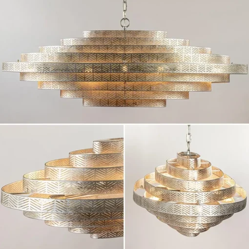 Straluma Design hanglamp ovaal oud zilver> Eettafellampen|Kantoorverlichting