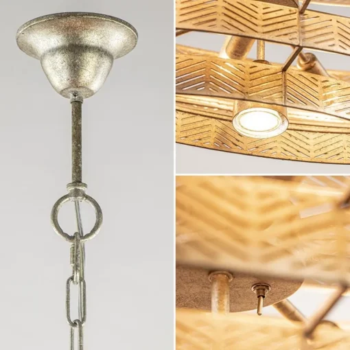 Straluma Design hanglamp ovaal oud zilver> Eettafellampen|Kantoorverlichting