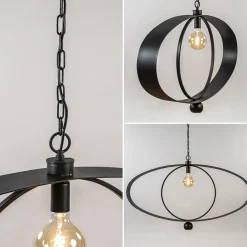 Straluma Design hanglamp textured black ovaal><noscript><img width=