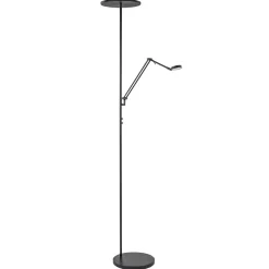 Straluma Design LED uplighter met leesarm zwart geborsteld staal> Vloerlampen|Leeslampen