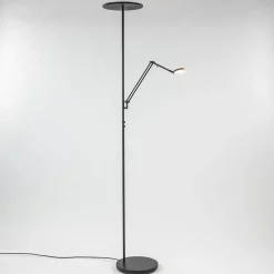 Straluma Design LED uplighter met leesarm zwart geborsteld staal> Vloerlampen|Leeslampen