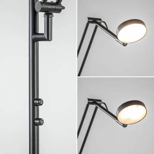 Straluma Design LED uplighter met leesarm zwart geborsteld staal> Vloerlampen|Leeslampen