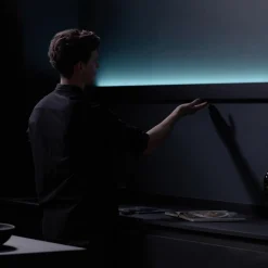 Straluma Design LED wandlamp zwart met Gesture Control 180 cm><noscript><img width=