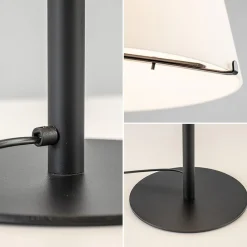 Straluma Design tafellamp mat zwart met witte glazen kap></noscript> Tafellampen|Retro Verlichting