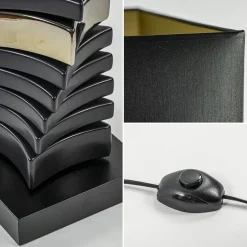 Straluma Design vloerlamp keramiek zwart/goud met zwarte kap></noscript> Schemerlampen|Woonkamerlampen