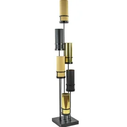 Straluma Design vloerlamp met cilinder kappen zwart/goud> Vloerlampen|Design Verlichting