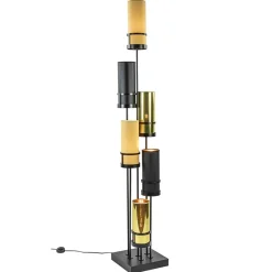 Straluma Design vloerlamp met cilinder kappen zwart/goud> Vloerlampen|Design Verlichting