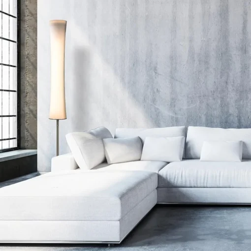 Straluma Design vloerlamp nikkel met opaal glas en uplighter> Vloerlampen|Halverlichting