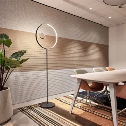 Straluma Design vloerlamp zwart met dubbele LED ring></noscript> Vloerlampen|LED Vloerlampen