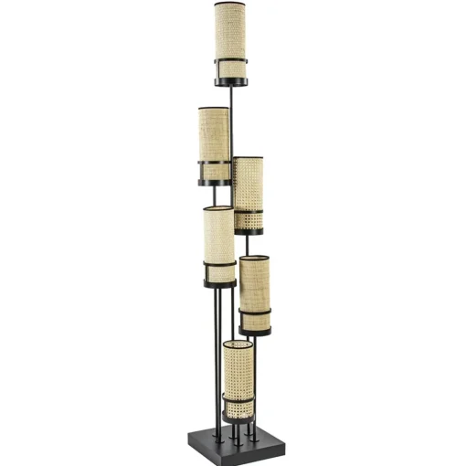 Straluma Design vloerlamp zwart met webbing kappen> Vloerlampen|Botanische Verlichting
