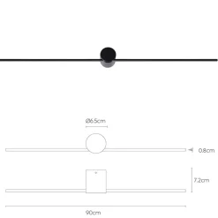 Straluma Design wandlamp badkamer LED zwart 90 cm></noscript> Wandlampen|LED Badkamerlampen