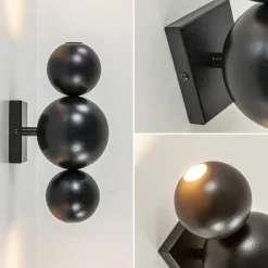 Straluma Design wandlamp textured black inclusief LED></noscript> Wandlampen|LED Wandlampen