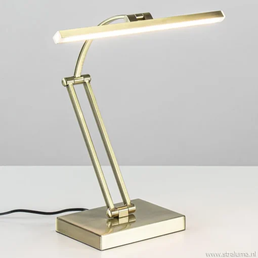 Straluma Dimbare LED bureaulamp brons verstelbaar> Tafellampen|Bureaulampen