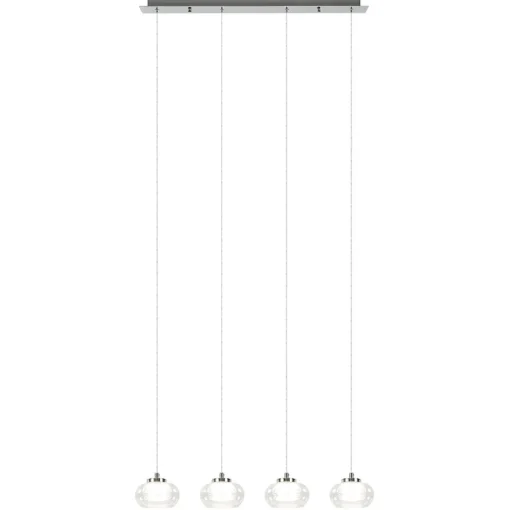 Straluma Dimbare LED hanglamp chroom met helder glas> Eettafellampen|Hanglampen