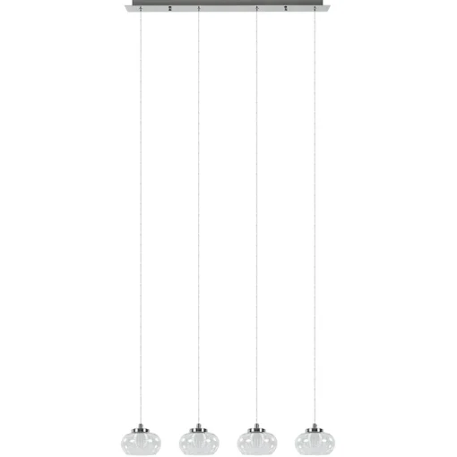 Straluma Dimbare LED hanglamp chroom met helder glas> Eettafellampen|Hanglampen