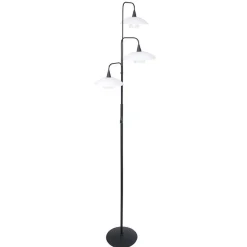 Straluma Dimbare LED vloerlamp zwart met witte schotels> Vloerlampen|LED Vloerlampen