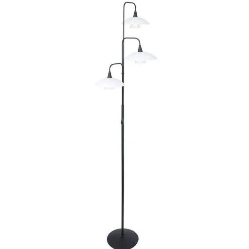 Straluma Dimbare LED vloerlamp zwart met witte schotels> Vloerlampen|LED Vloerlampen