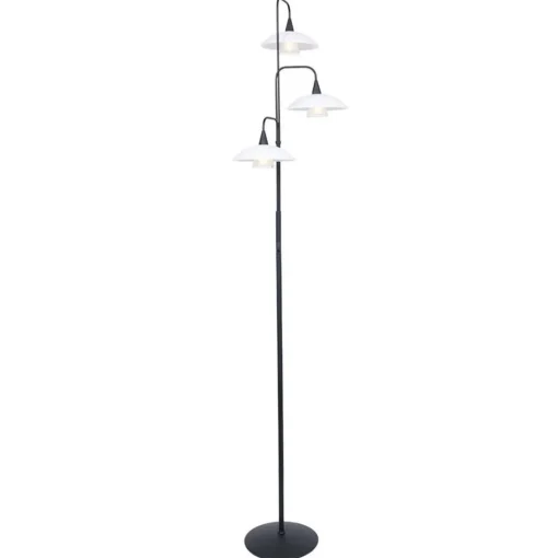 Straluma Dimbare LED vloerlamp zwart met witte schotels> Vloerlampen|LED Vloerlampen