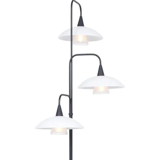 Straluma Dimbare LED vloerlamp zwart met witte schotels> Vloerlampen|LED Vloerlampen